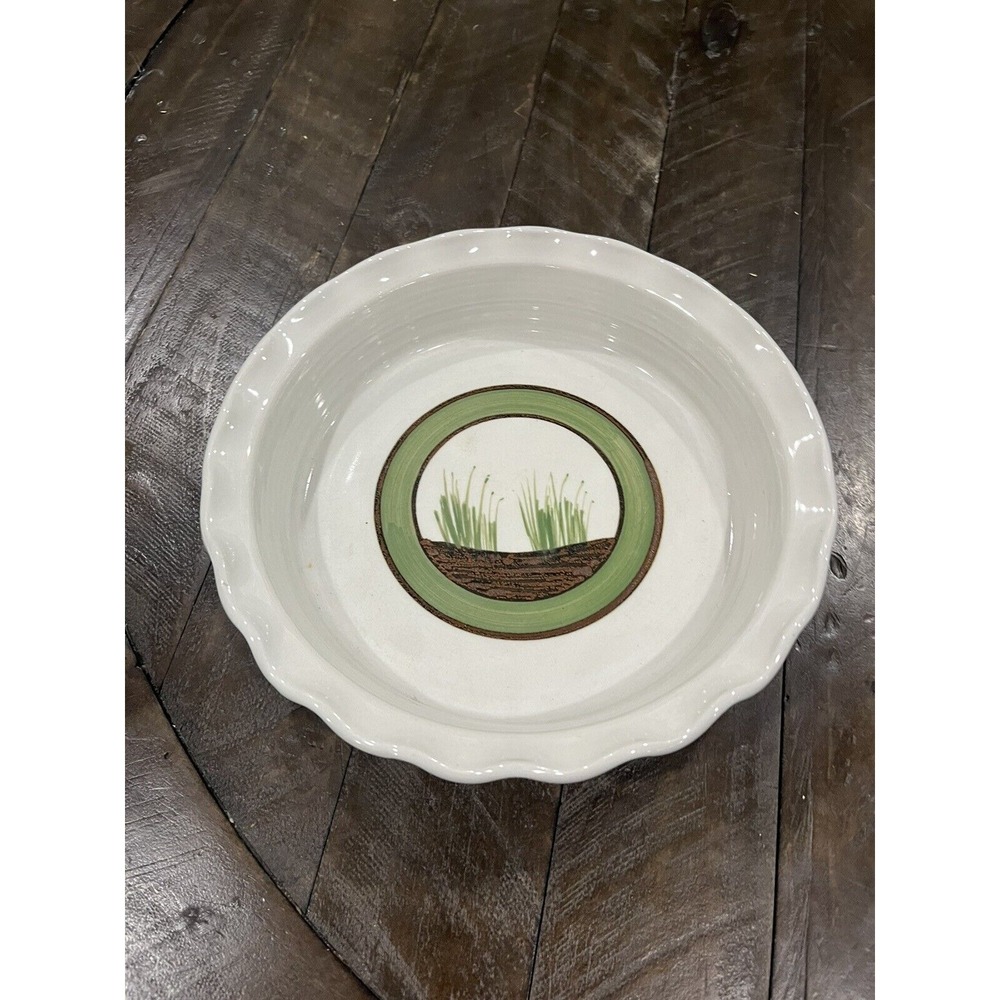 Elizabeth Krome Quail Run Hand Painted Vtg Studio Art Pottery‎ Pie Dish Signed